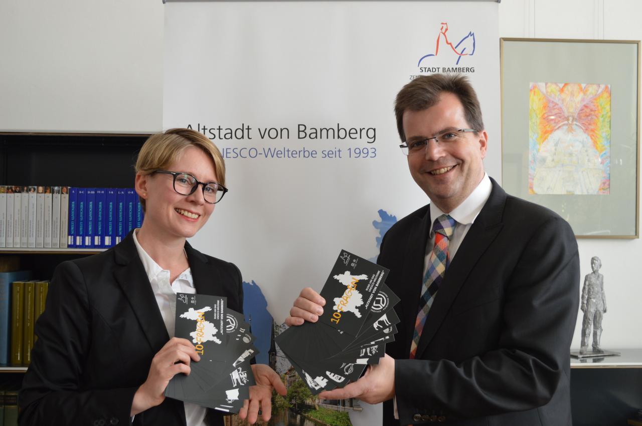 Präsentation des Welterbequiz in Bamberg