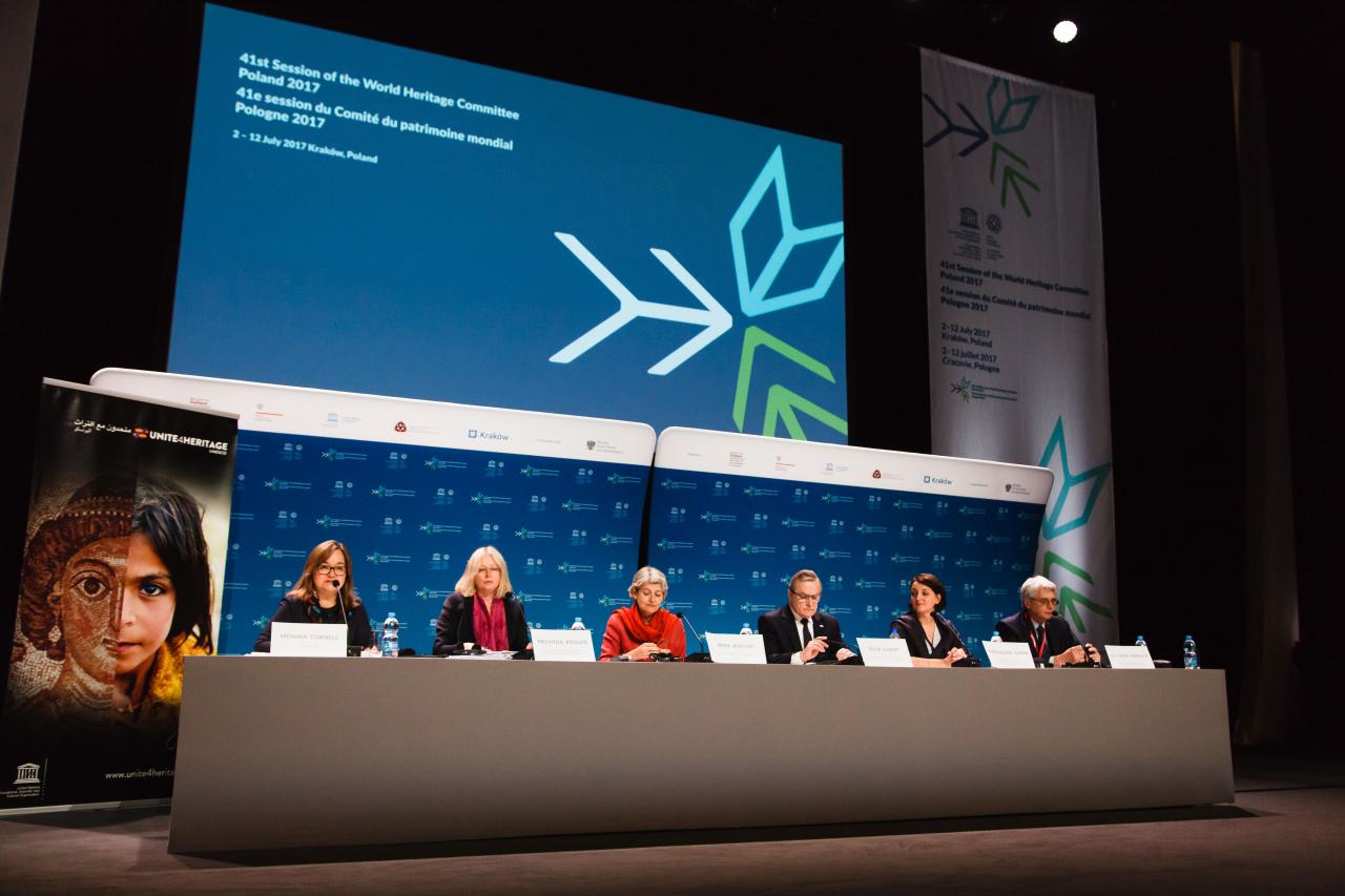 Pressekonferenz zur Eröffnung der 41. Sitzung des Welterbekomitees