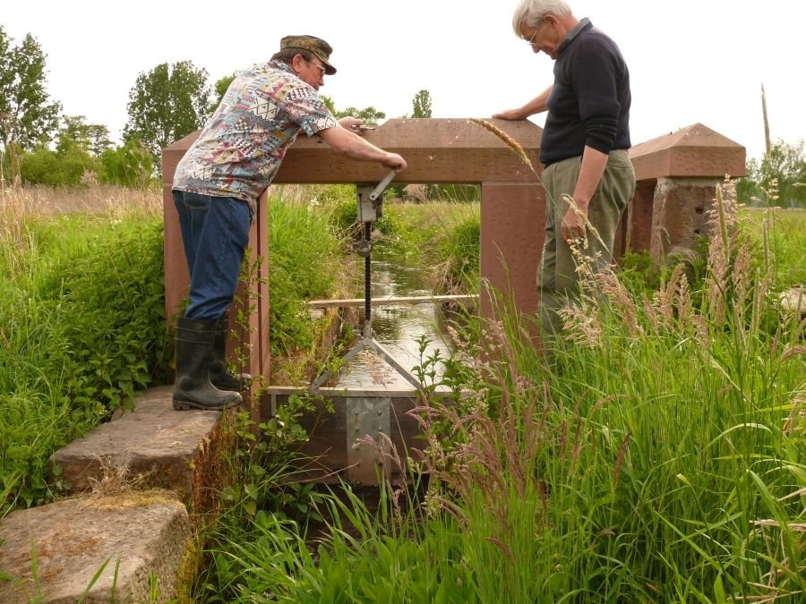 Wiesenbewässerung in den Queichwiesen zwischen Landau und Germersheim