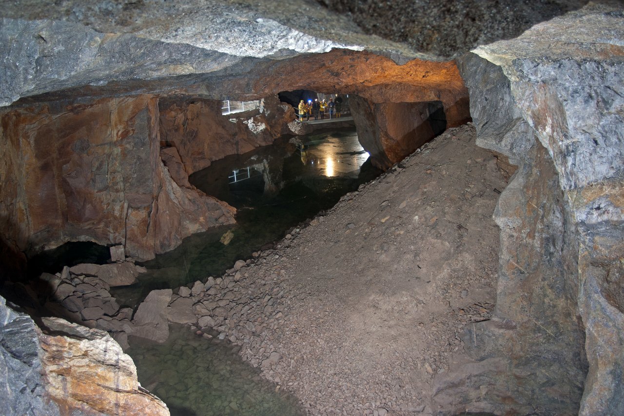 Bergbaulandschaft Altenberg-Zinnwald: Blick in die Reichtrosterhöhle des Tiefen-Bünau-Stollen