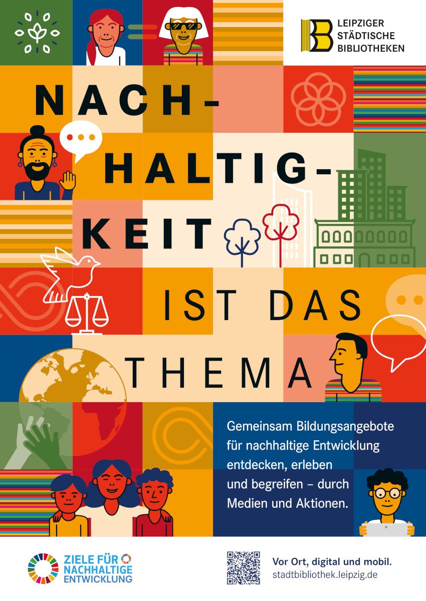 Werbeplakat mit der Aufschrift Nachhaltigkeit ist das Thema