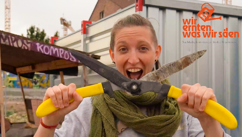 Sabrina in Action auf unserem Urban Greens Workshop