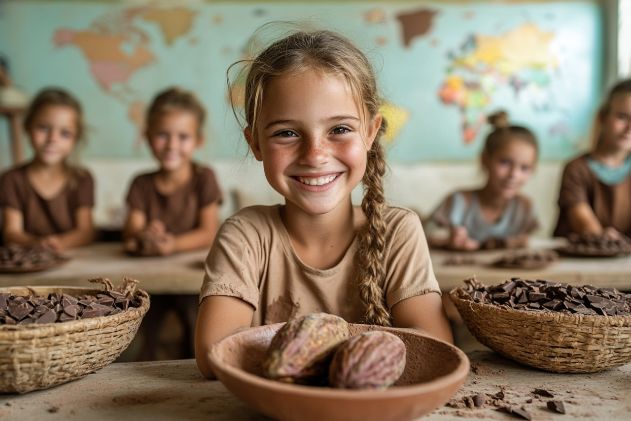 Nachhaltiger Schokoladen-Workshop für Kinder von der Kakaofrucht zur fertigen Tafel Schokolade 