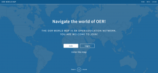 Screenshot der Webseite OER World Map