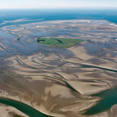 Nordfriesisches Wattenmeer aus der Luftperspektive