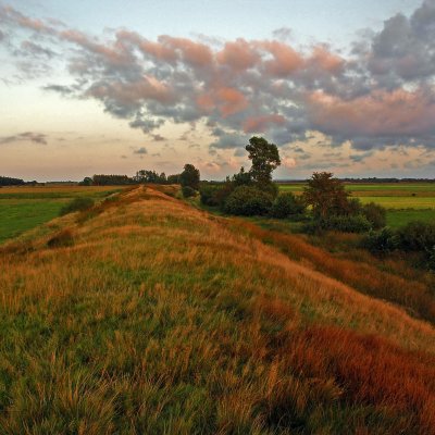 Blick vom Krummwall des Danewerks nach Osten